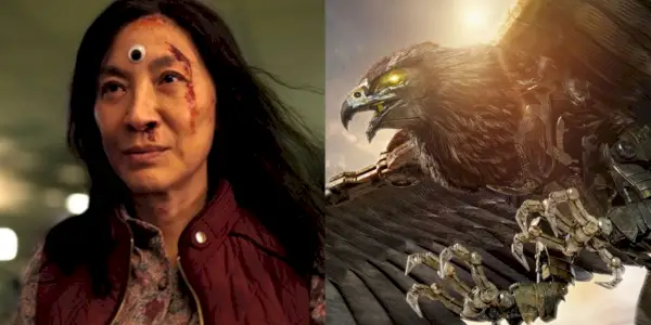 Michelle Yeoh y Airazor en El origen de las bestias