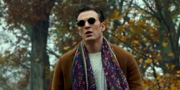 Chris Evans dans le rôle de Ransom dans des vêtements d'automne dans Knives Out