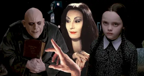 Morticia, Fester og Wednesday Addams i The Addams Family Films