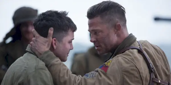 Brad Pitt und Logan Lerman von Fury