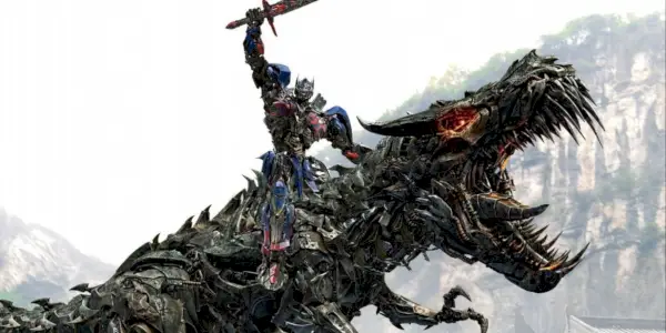 Optimus Prime in sella a Grimlock.