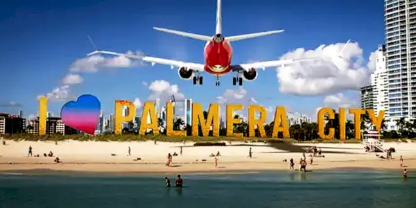 Palmera City im blauen Käfer
