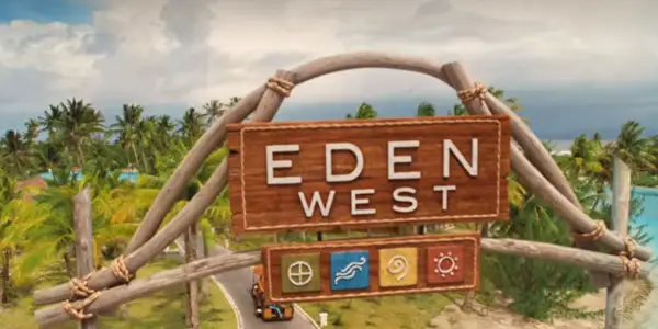 Esta imagem mostra a placa Eden West no Couples Retreat.