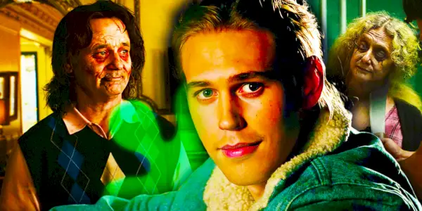 Bill Murray, Austin Butler e Carol Kane em The Dead Don