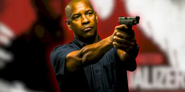 Denzel Washington i Equalizer med sløret filmplakat