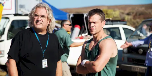 Paul Greengrass og Matt Damon på Jason Bourne-settet