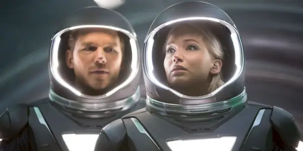 Chris Pratt og Jennifer Lawrence i Passengers