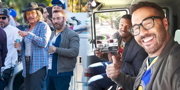 Robert Downy Jr, Jeremy Piven et Jamie Foxx sur le tournage du All-Star Weekend