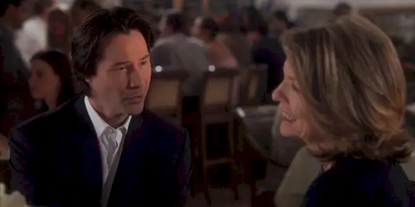 Keanu Reeves og Diane Keaton spiser middag i Something
