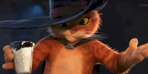 Le Chat Botté-Le-Dernier-Vœu-Le Chat-boire-un-verre-de-lait