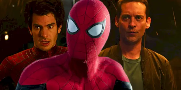 Imagem personalizada de Tom Holland, Tobey Maguire e Andrew Garfield como Homem-Aranha em Homem-Aranha de jeito nenhum para casa