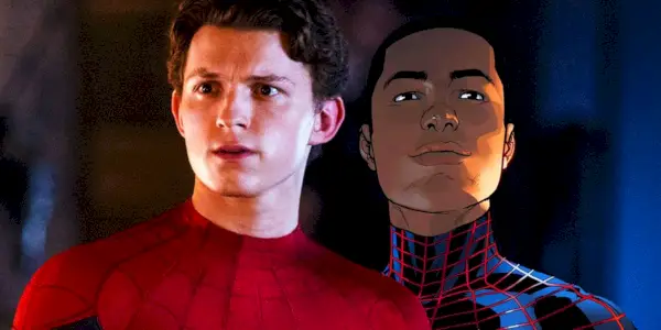 Imagem dividida de Tom Holland