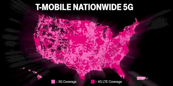T-Mobile 5G-Abdeckungskarte USA