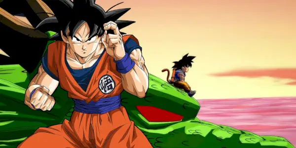 Goku e Shenron em Dragon Ball GT