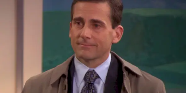 Steve Carrell nel ruolo di Michael Scott nel suo episodio finale di The Office