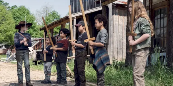 Judith Grimes s deťmi The Walking Dead