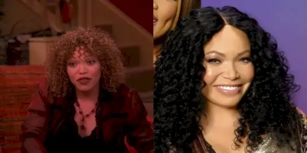 Uma imagem dividida de Tisha Campbell de My Wife and Kids