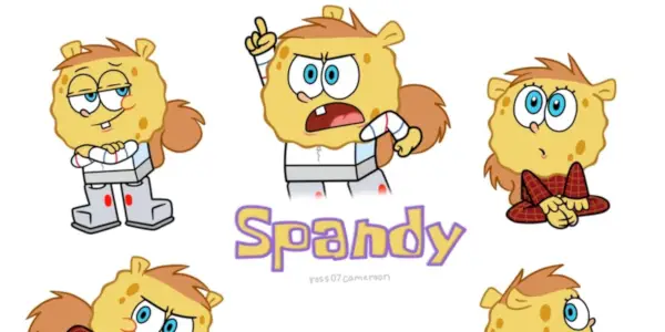Fanart di Spandy (figlio illegittimo di SpongeBob e Sandy) in diverse pose