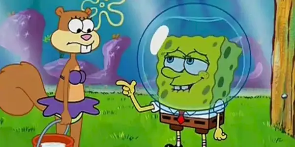 Sandy e Spongebob nell'episodio della settimana pre-ibernazione