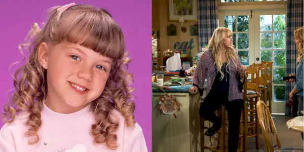 Jodie Sweetin som Stephanie Tanner i fullt hus og fullt hus side ved side.webp