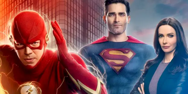 The Flash und Superman & Lois nebeneinander in einem The CW-Poster.