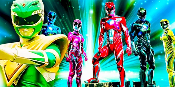 Una imagen personalizada con el Mighty Morphin Green Ranger y los Power Rangers 2017.