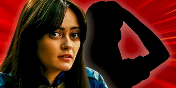 Ella Purnell como Lucy MacLean en Fallout junto a una silueta de Jane de Invincible