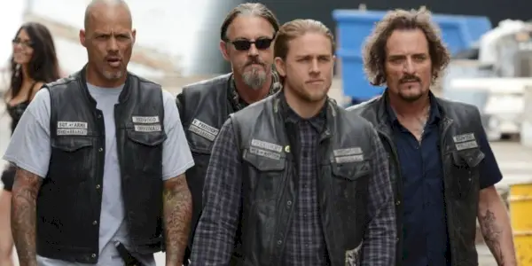 Happy, Chibs, Jax y Tig en Sons of Anarch