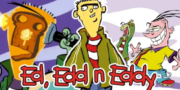 Ein gemischtes Bild mit den Charakteren Ed, Edd und Eddy sowie dem Titel