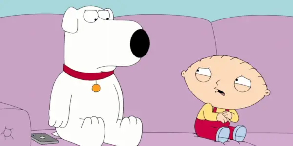 בריאן מביט בכעס בסטואי ב-Family Guy