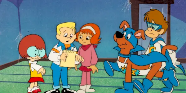 Gang Mystery Inc. jako děti - štěně jménem Scooby-Doo