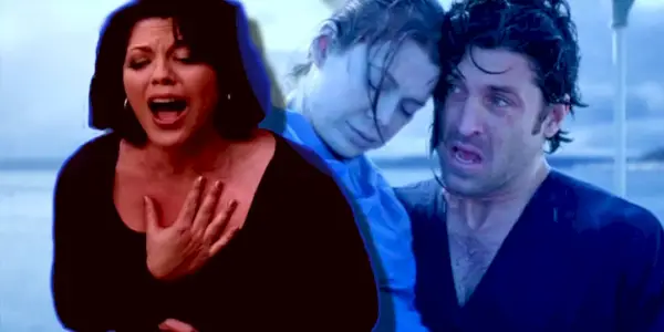 Callie canta davanti a Derek che trasporta Meredith in Grey
