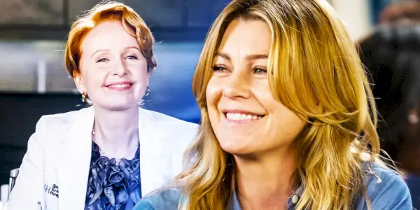 Un'immagine miscelata presenta Ellis Grey e Meredith Grey in grigio