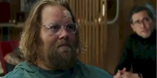Olafur Darri Olafsson looking concerned in The Meg