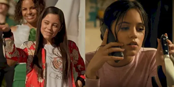 Jenna Ortega als Harley in Stuck in the Middle ist neben einem Bild von ihr im neuen Scream-Film