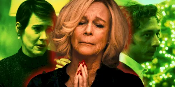 Collage von Sarah Paulson, Jamie Lee Curtis und Jeremy Allen White in der zweiten Staffel von The Bear