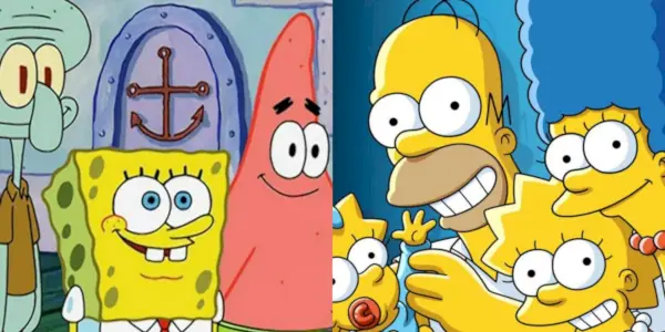 Spongebob a Simpsonovci predstavujú obrázok