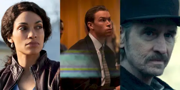 Dopesick의 Rosario Dawson, Will Poulter, Ray McKinnon의 트리플 이미지