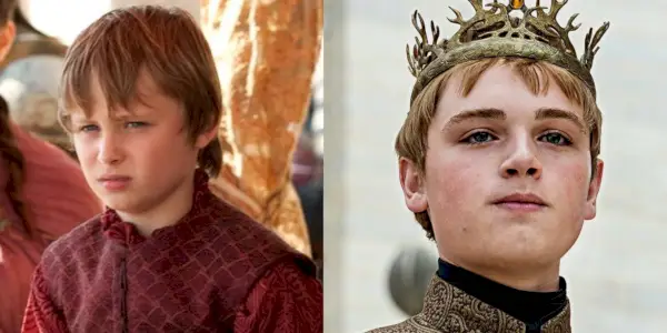 Delt billede af de to versioner af Tommen Baratheon på Game of Thrones