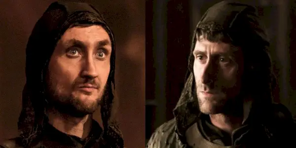 Delt billede af de to versioner af Lothar Frey på Game of Thrones