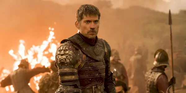 Nikolaj Coster-Waldau dans le rôle de Jaime Lannister sur le champ de bataille dans Game Of Thrones
