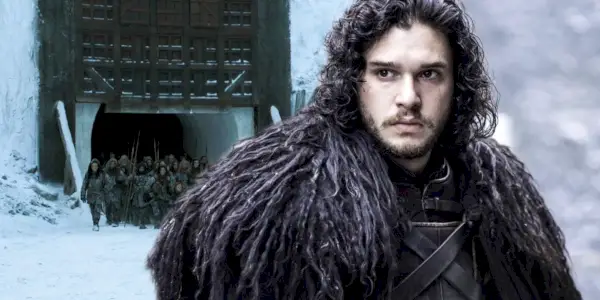 Une image personnalisée de Jon Snow et des Wildlings traversant le mur dans Game of Thrones
