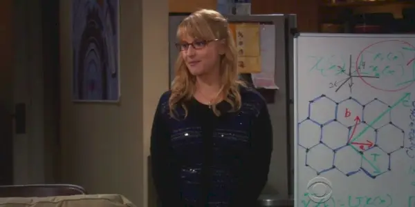 Bernadette spricht in „The Big Bang Theory“ mit der Bande