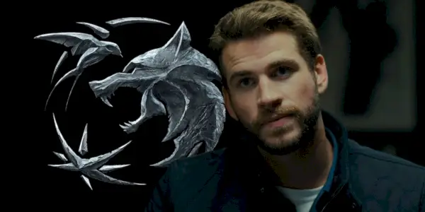 Imagen fusionada de Liam Hemsworth con el logo de Witcher.