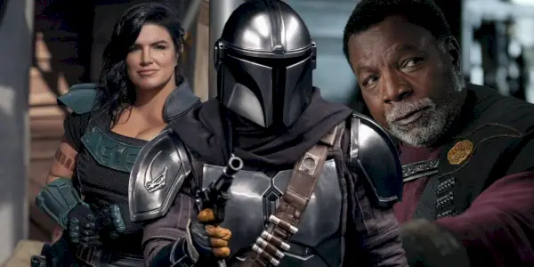 Cara Dune Greef Karga e Mando em O Mandaloriano
