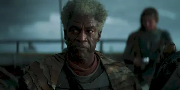 Charles Parnell como um sobrevivente Mandaloriano na 3ª temporada de The Mandalorian