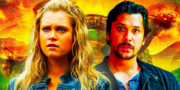 Dette brugerdefinerede billede viser Clarke Griffin og Bellamy Blake fra The 100.