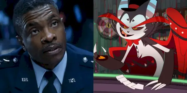배우 Keith David와 애니메이션 Hazbin Hotel 캐릭터 Husk가 나란히 있는 이미지