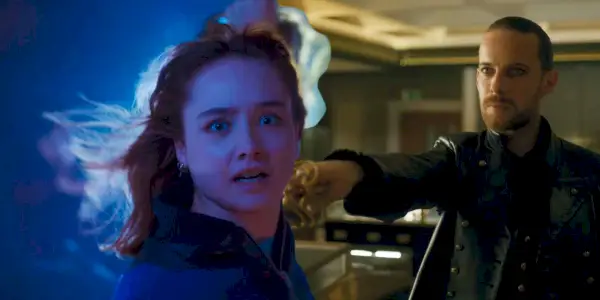 Ruby Stokes jako Lucy a Luke Treadaway jako Golden Blade v Lockwood & Co. sezóna 1