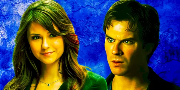 Un collage d'Elena et Damon de The Vampire Diaries